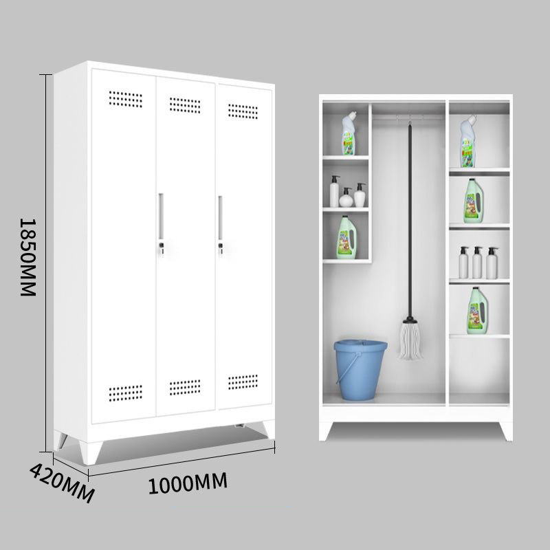 School stainless broom mop sundries cabinet for storage of cleaning equipment