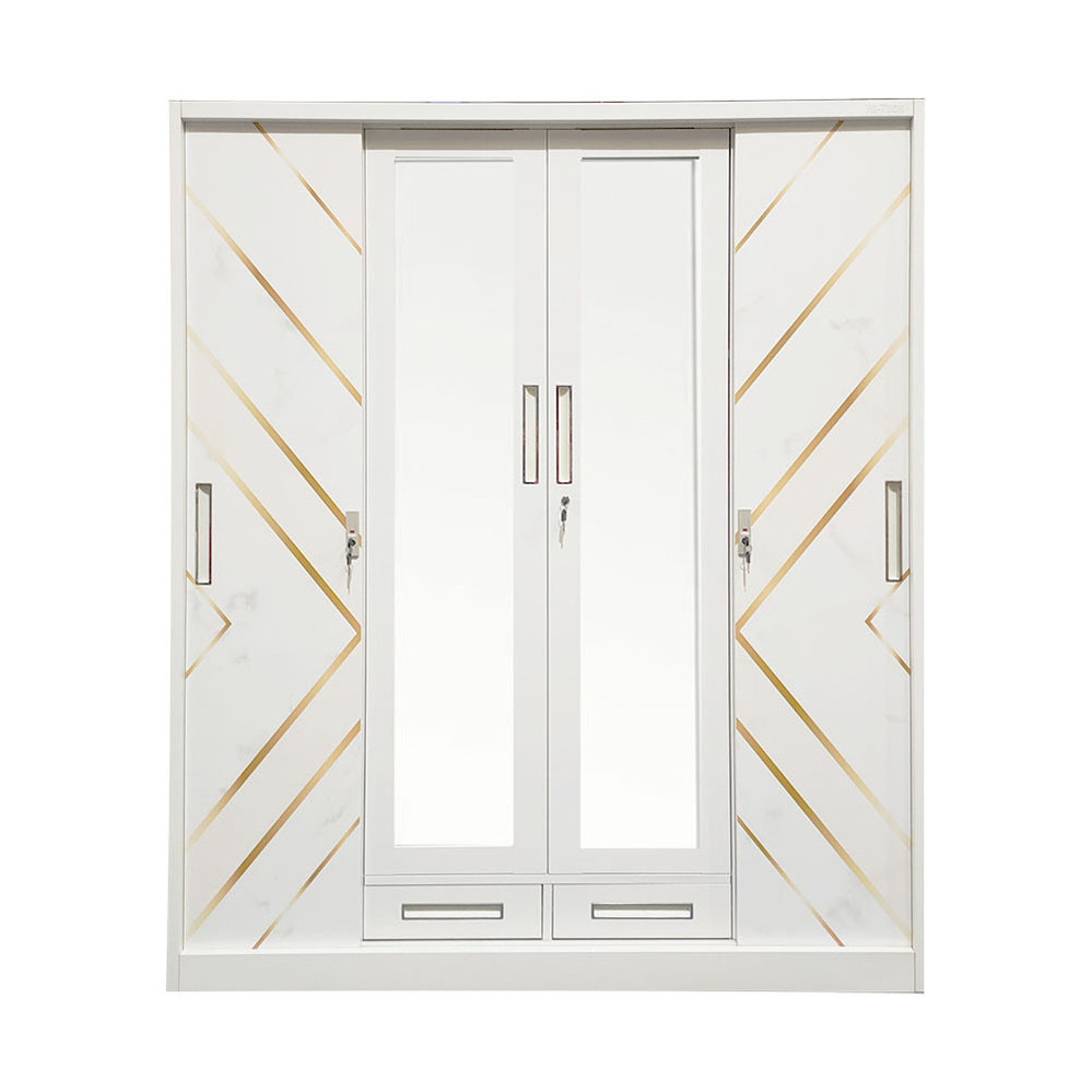 Wholesale Cheap Sliding Door Wardrobe Closet Cabinet Design Customize Printed Pattern Wardrobe with Mirror