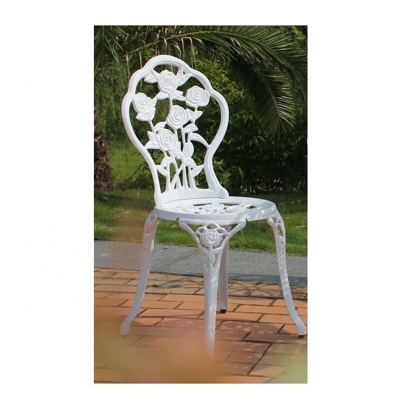 Cast aluminum outdoor patio furniture Rose 3 Piece bistro set