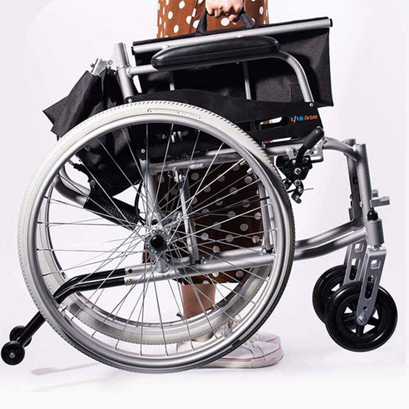 Lightweight Portable Folding Transport Medical Chair Manual Wheelchair with Travel Bag