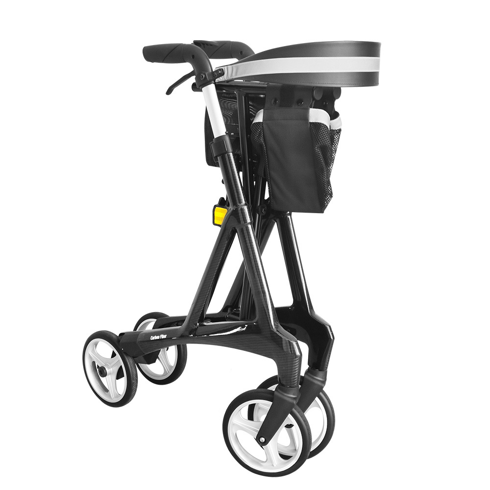 Hot Selling Rollator Walker Folding Large Capacity Outdoor Carbon Fiber Rollator Elderly