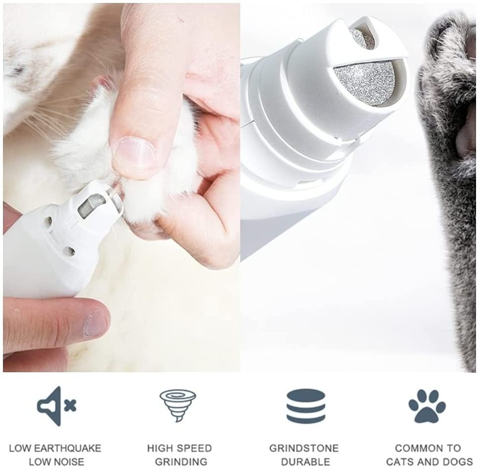 Battery Quiet Cat Dog Paws Nail Grooming Trimmer Tool Pet Nail Grinder Electric