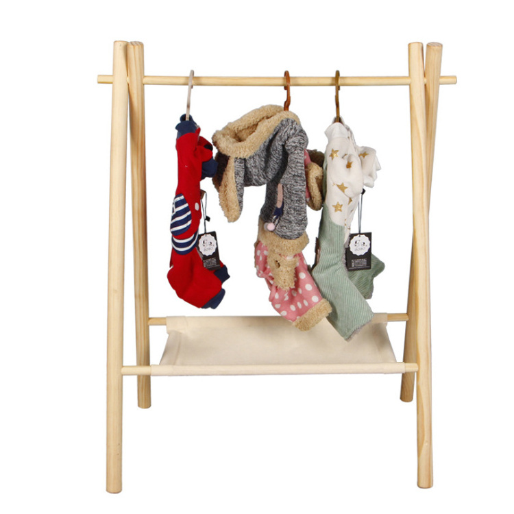 Wholesale Pet Clothes Hanger Pet Wardrobe Cat and Dog Wooden Clothes Storage Wardrobe