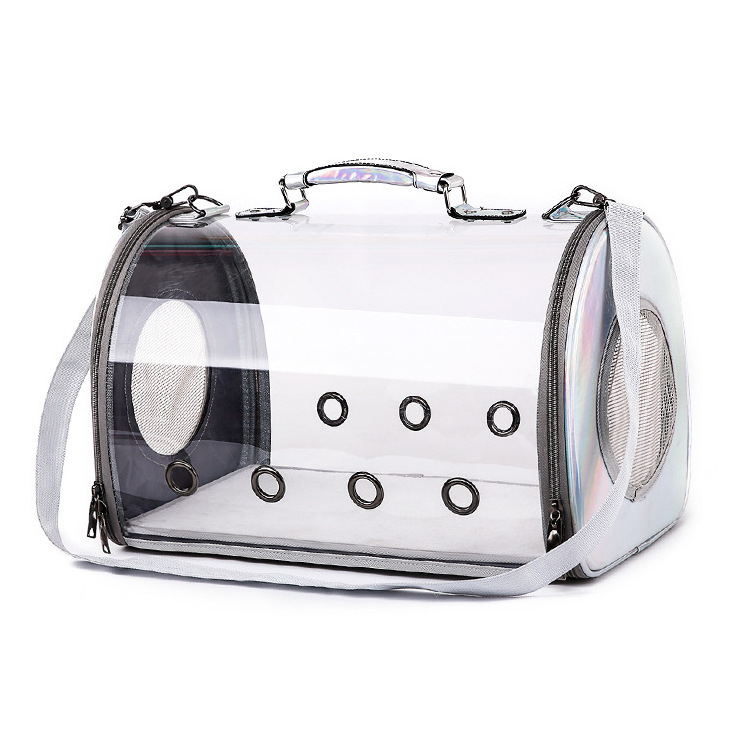 Airplane and Car Travel Dog Carriers Soft-Side Cat Pet Carrying Bag transparent and breathable pet cat and dog handbag