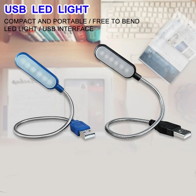 mini Ultra Bright LED Book lamp flexible metal pole portable USB Night Light for Bedroom living room Laptop Computer PC