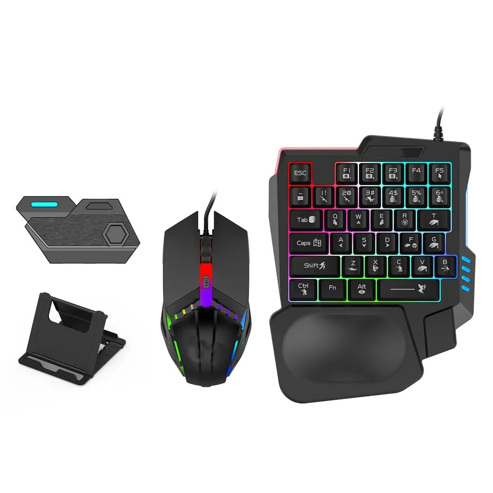 Mix Elite 4 in 1 Mouse Keyboard Converter Combo Pack Game Accessories Gaming Faster Reaction for Android IOS Mobile PUBG Games