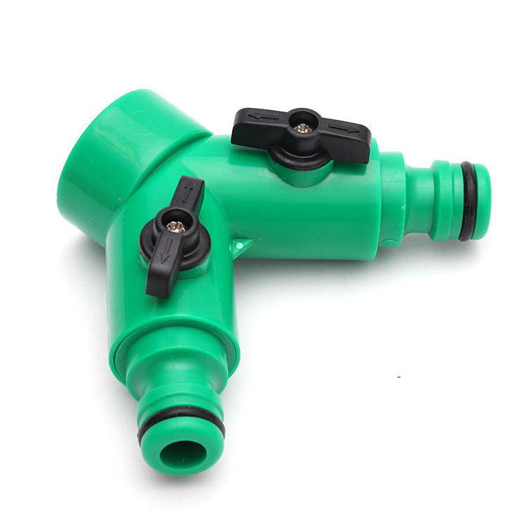 Custom Quick connecting Y Shaped 2 Ways Garden Water Hose Connector Splitter