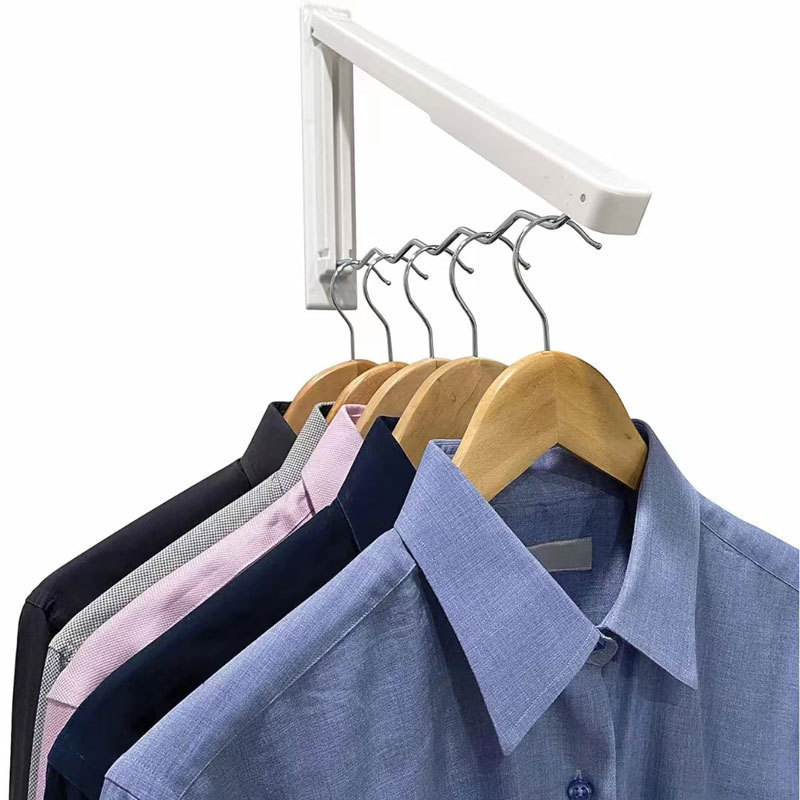 Clothes Drying Rack Wall Mounted Folding Aluminum Storage Organizer Outdoor Clothes Rack Hanger