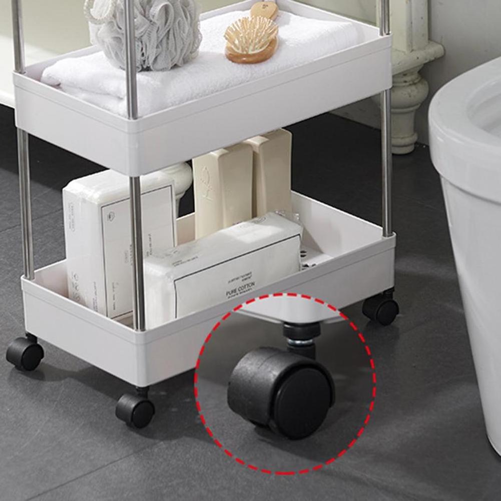 Kitchen Storage Rack Cart Bathroom Movable Shelf With Wheel Room Gap Slim Holder Assemble Plastic Slide Organizer