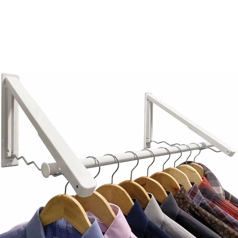 Clothes Drying Rack Wall Mounted Folding Aluminum Storage Organizer Outdoor Clothes Rack Hanger