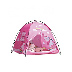 OEM Rainbow Pink Unicorn Toy Kids Tent for Indoors and Outdoors