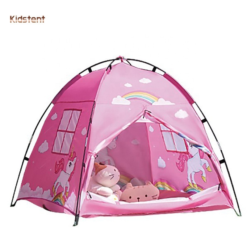 OEM Rainbow Pink Unicorn Toy Kids Tent for Indoors and Outdoors