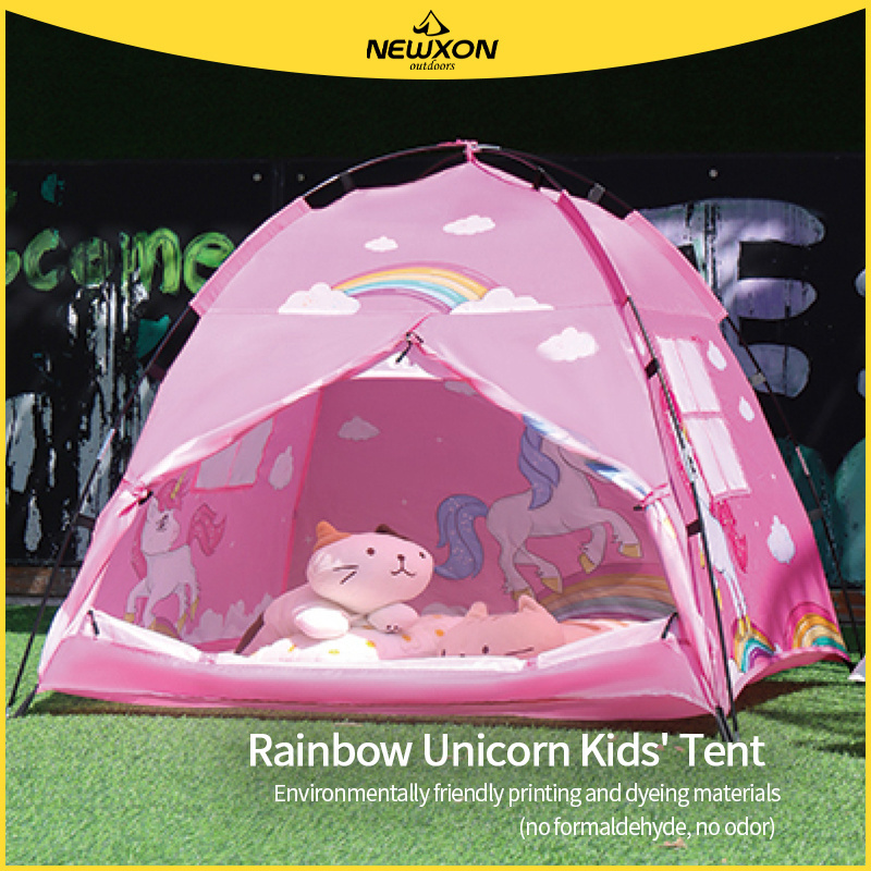 Rainbow Pink Unicorn Toy Kids Tent for Indoors and Outdoors