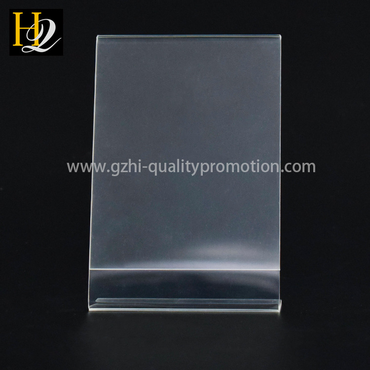 L Shape  Clear Acrylic 8.5X 11inches Single Slant Back Design Sign Holder Acrylic Menu Holder