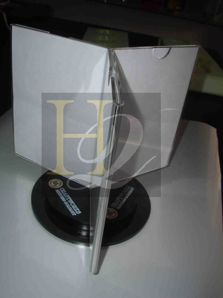 Tabletop Triangle Display Stand Rotating Advertising Stand