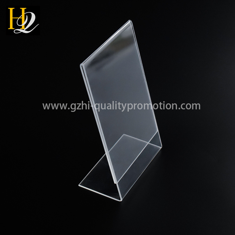 L Shape  Clear Acrylic 8.5X 11inches Single Slant Back Design Sign Holder Acrylic Menu Holder