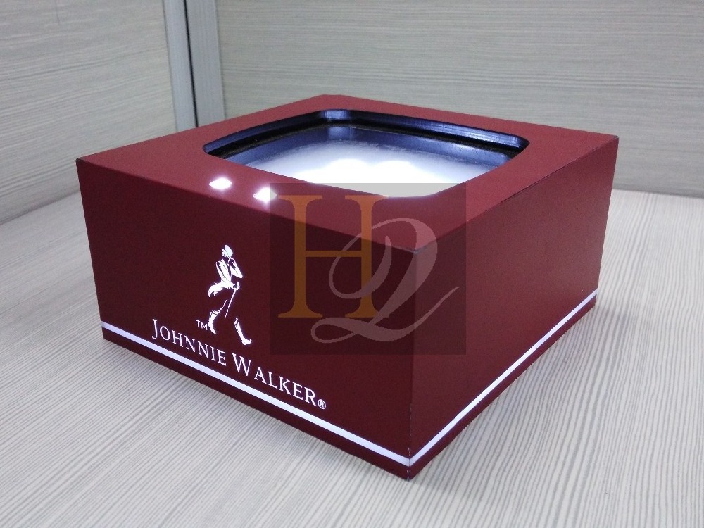 Acrylic led single wine beer display stand/ liquor bottle glorifier display