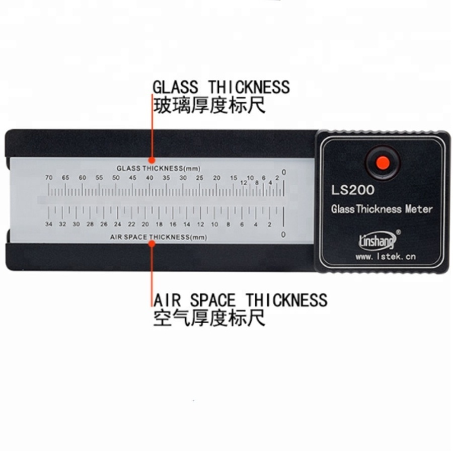 LS200 Portable Laser Glass Thickness Gauge, single side measure insulated double triple pane glass air space thickness