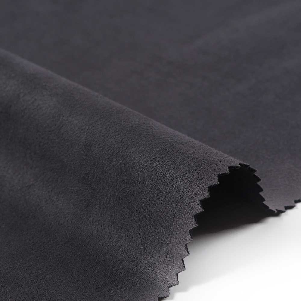 Suede Fabric Knitted Spandex Scuba Suede Fabric Faux Leather Brushed Stretch Microfiber Fabric for Coat Furnishing Upholstery