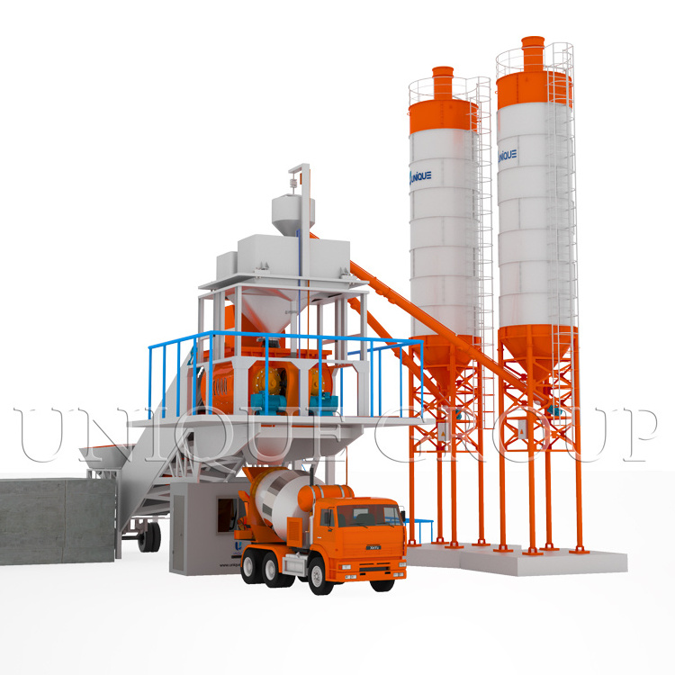 Portable ready mixed batch cement wet mix precast mixing concrete machinery layout mobile concrete batching plant price for sale