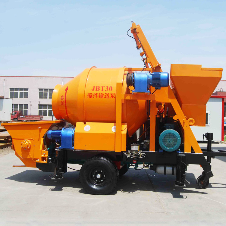 Factory Provide Mobile Concrete Mixer Pump Diesel JBT30 Concrete Pump With Mixer