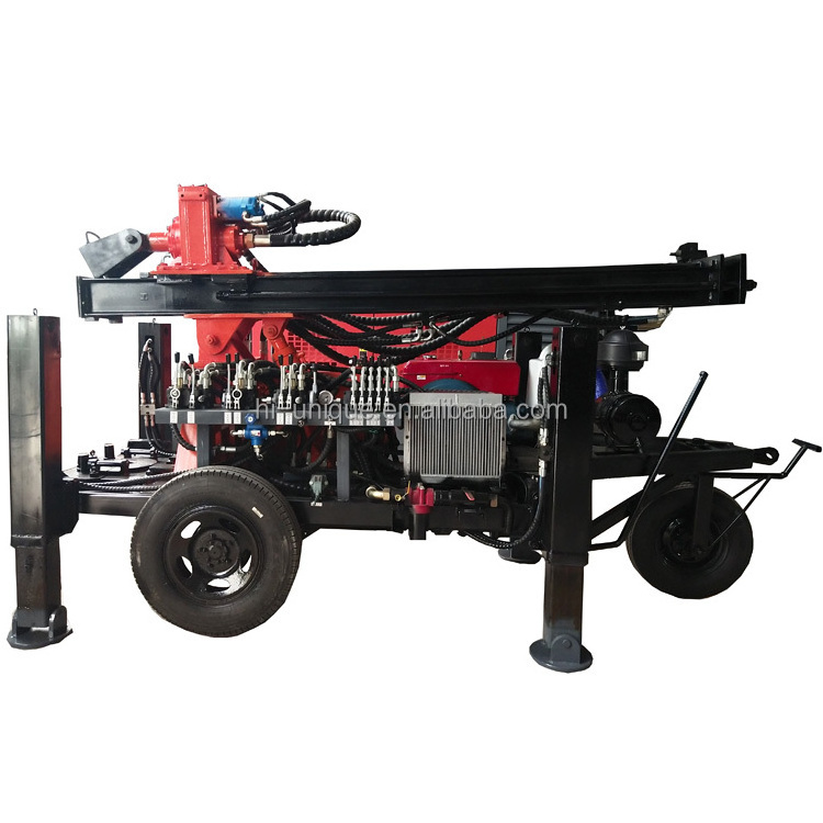 mobile 200m wheel trailer type soil testing water well rotary drilling rig for sale