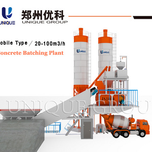 Portable ready mixed batch cement wet mix precast mixing concrete machinery layout mobile concrete batching plant price for sale