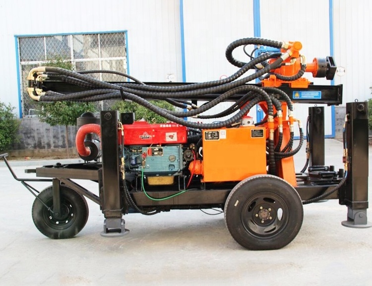 mobile 200m wheel trailer type soil testing water well rotary drilling rig for sale