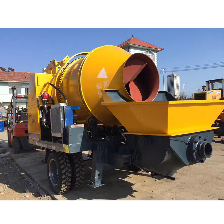 Diesel portable skid steer concrete mixer with pump for sale