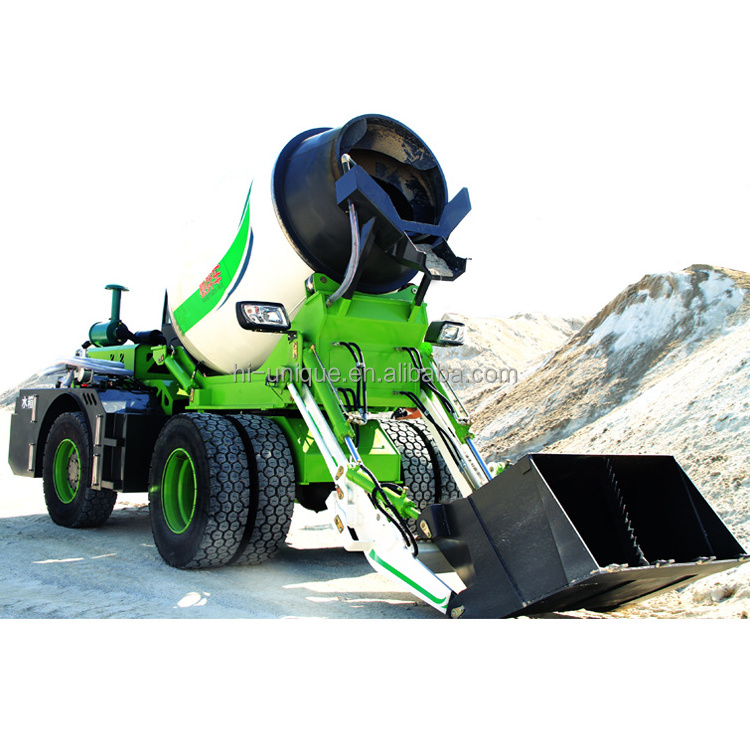 factory price automatic wheel self loading truck mobile 3 yard concrete mixer in usa