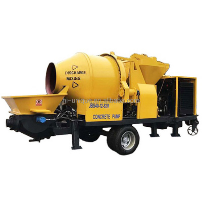 Diesel portable skid steer concrete mixer with pump for sale