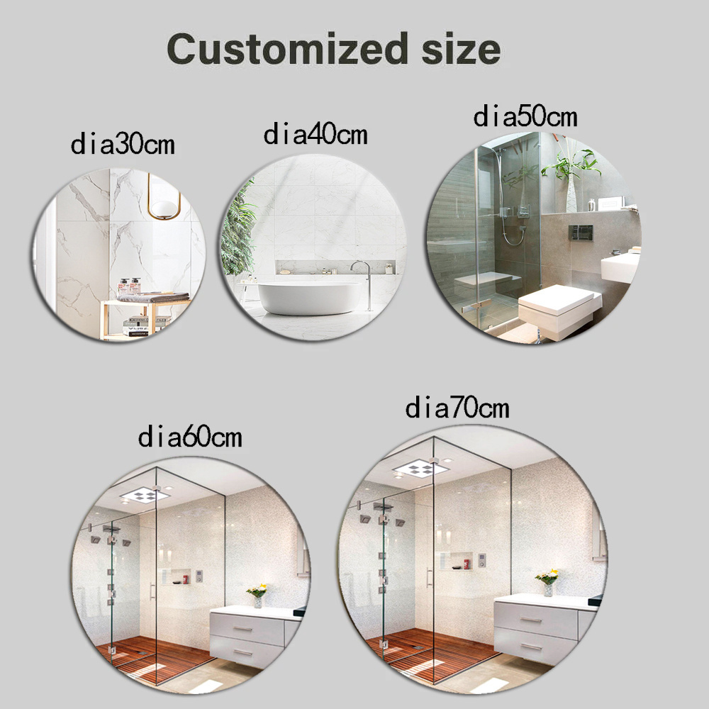 Hot Selling Wholesale Full Length Silver Shaving Metal Hotel Bathroom Home Decor Bevel Beveled Glass Sticker Mirror