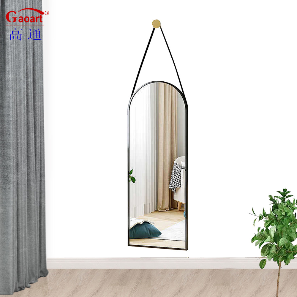 Popular Design Bathroom Metal Wall Large Framed Black Aluminum House Decor With Gold Frame Silver Mirror