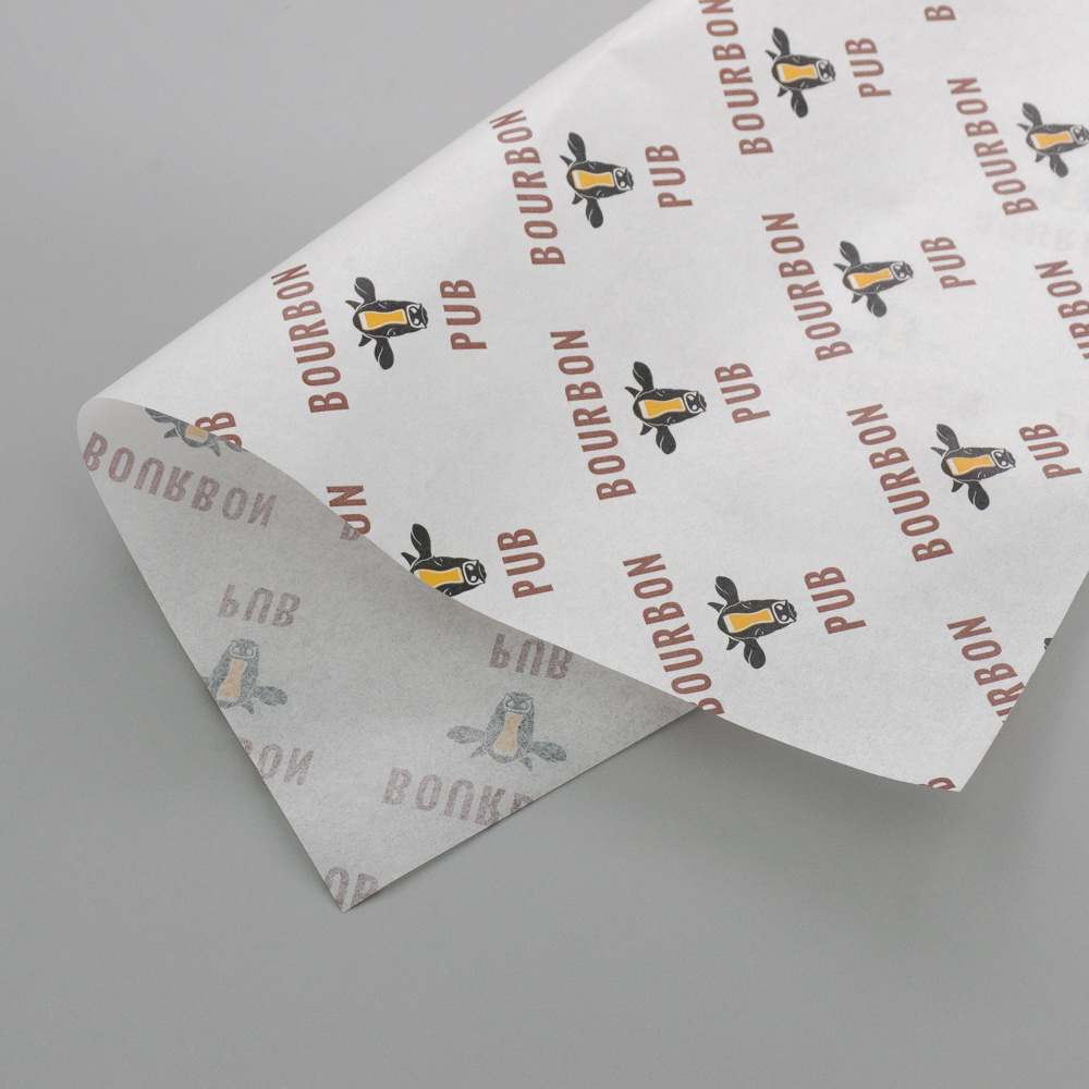 Custom printing food grade biodegradable greaseproof 38-90g butter wrapping paper for packaging