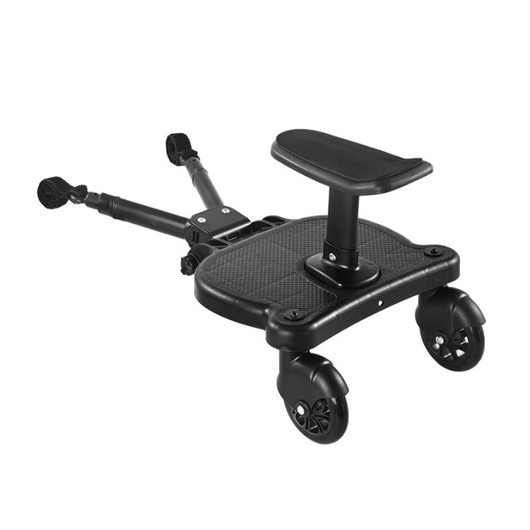 Outdoor travel 2 wheels universal stroller glider board anti-skid stable 2 in 1 stroller ride board with detachable seat