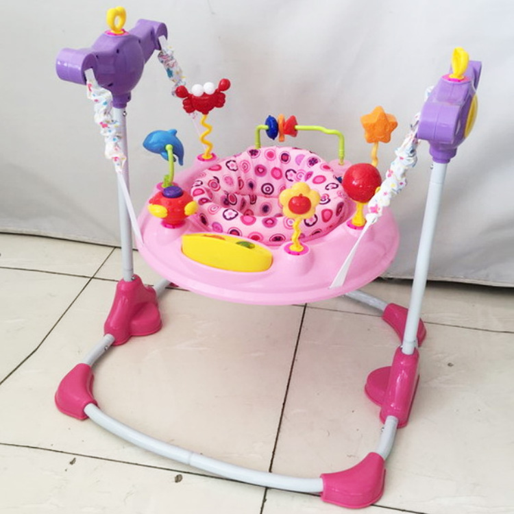 EN lightweight infant baby jumping walker portable baby activity center with music and toys