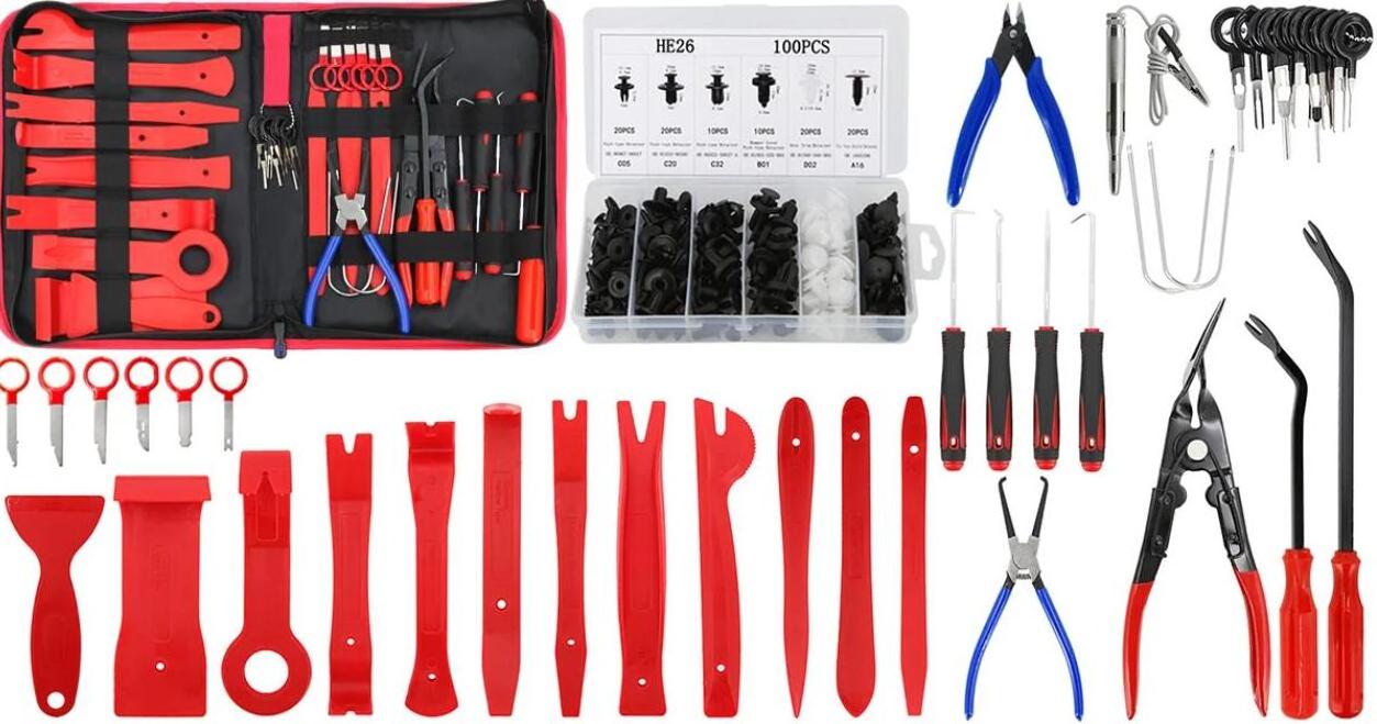 Car Trim Door Clip Panel Interior Dashboard Removal Kit Pry Disassembly Repair Tool Pick Set Audio Cable Pliers Circuit Tester