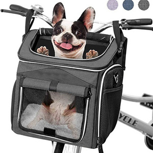 HIBO foldable soft-sided pet carrier travel bag bike Dog Basket Carrier