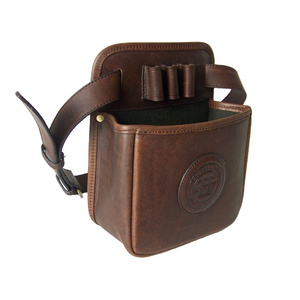 Top grain genuine leather cartridge waist bag ammo bag pack