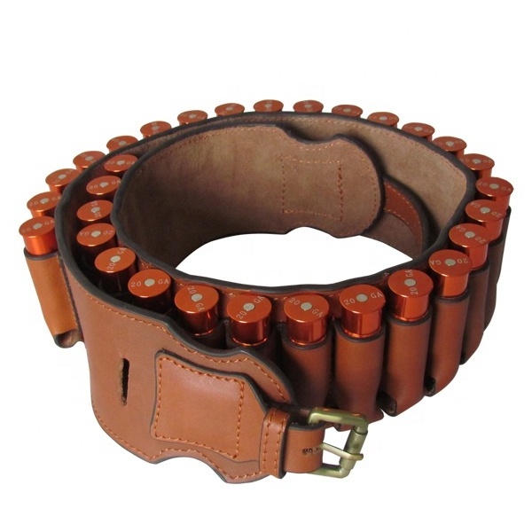 Genuine Leather Hunting Cartridge Shell Holder Holds 30 pcs 20GA Cartridge Belt