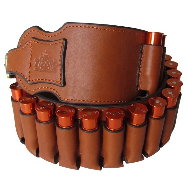 Genuine Leather Hunting Cartridge Shell Holder Holds 30 pcs 20GA Cartridge Belt