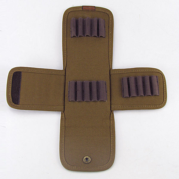 Tourbon Ammunition Cartridge Carrier Heavy Canvas and Leather Shell Pouch/Ammo Wallet