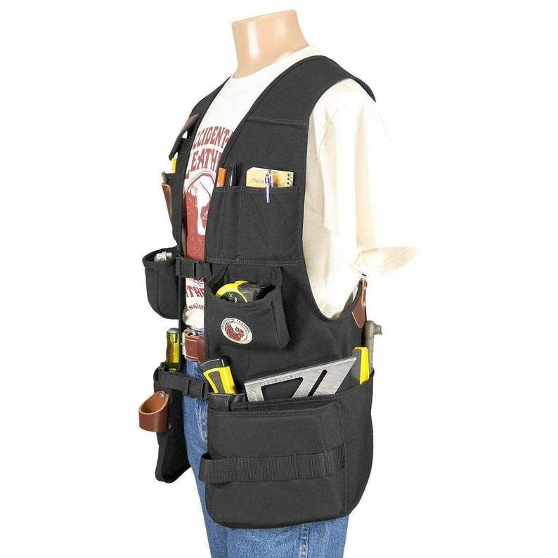 Custom tool vest electrician tool pouch bag garden breathable tooling style jacket