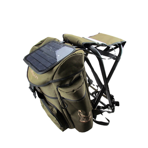 TOURBON outdoor solar power panel charger folding 600D nylon fishing hunting backpack chair packs