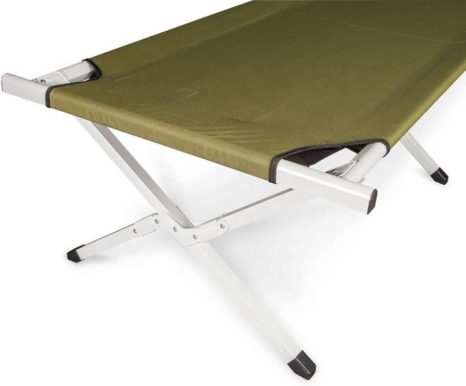 Ultimate Extra Strong Military Style Folding Camp Cots Camping Cot with Side Storage Bag System and Mini Pillow