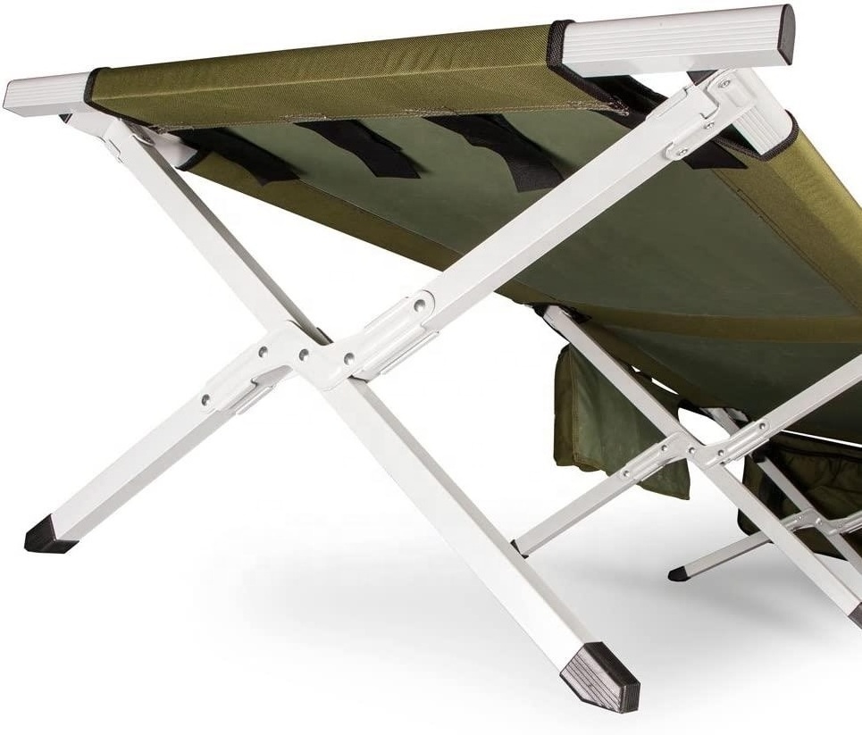 Ultimate Extra Strong Military Style Folding Camp Cots Camping Cot with Side Storage Bag System and Mini Pillow