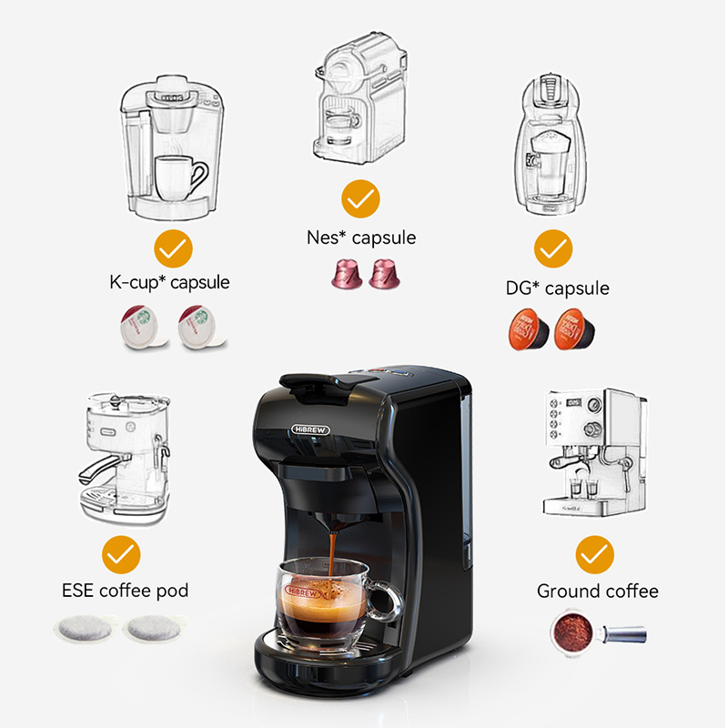 HiBREW 20 bar 4 in 1 automatic coffee machine  espresso coffee maker  Multi Capsule Coffee Brewer