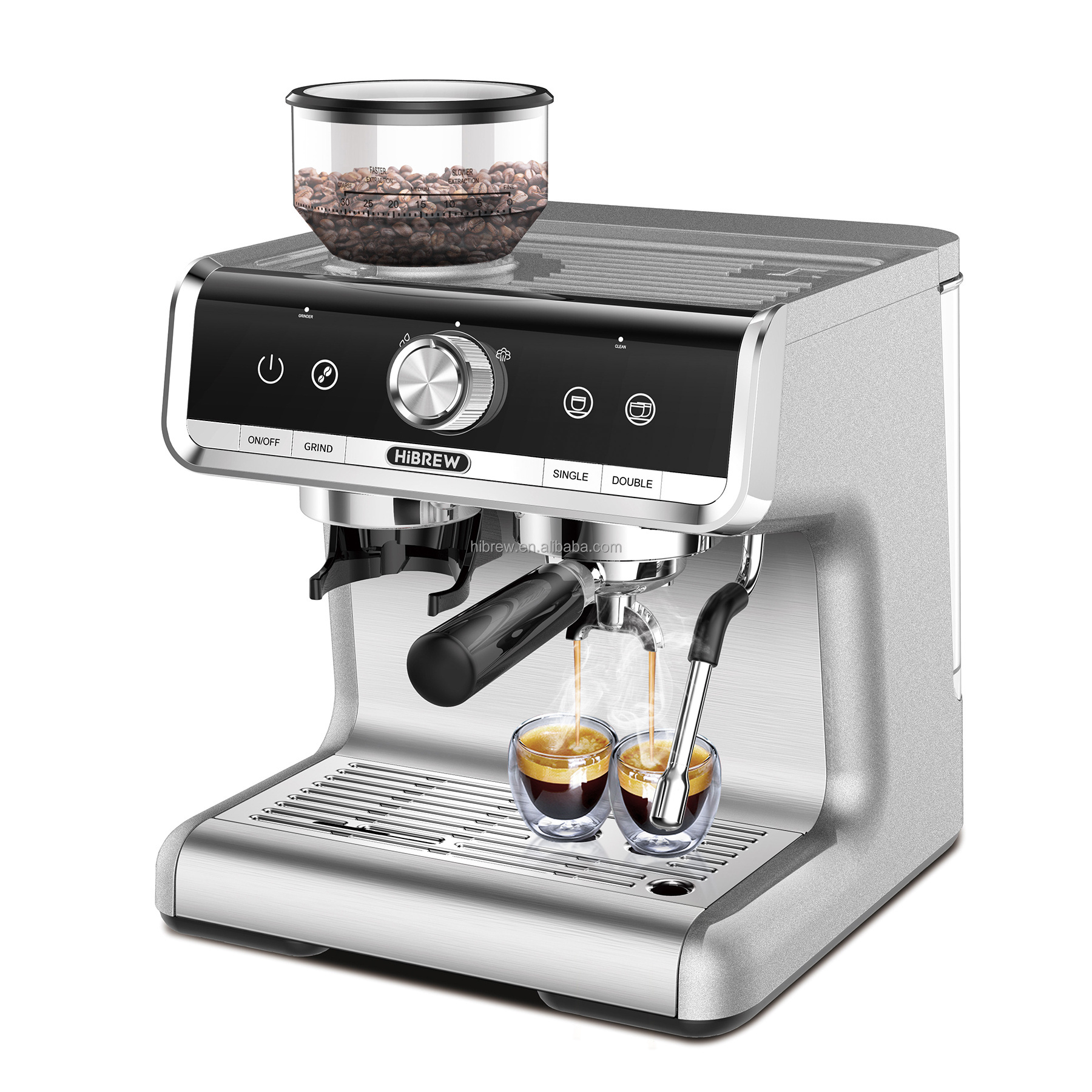 HiBREW 20 bar pro-level  automatic Espresso Coffee Machine With Grinder  commercial Coffee maker hotel restaurant