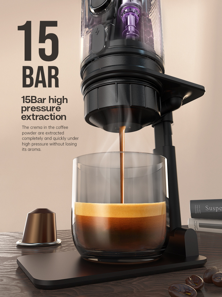 HiBREW 15 bar  Portable Coffee Machine for Car & Home,Espresso Coffee Maker Fit NES  Dolce Gusto  Capsule Ground Coffee