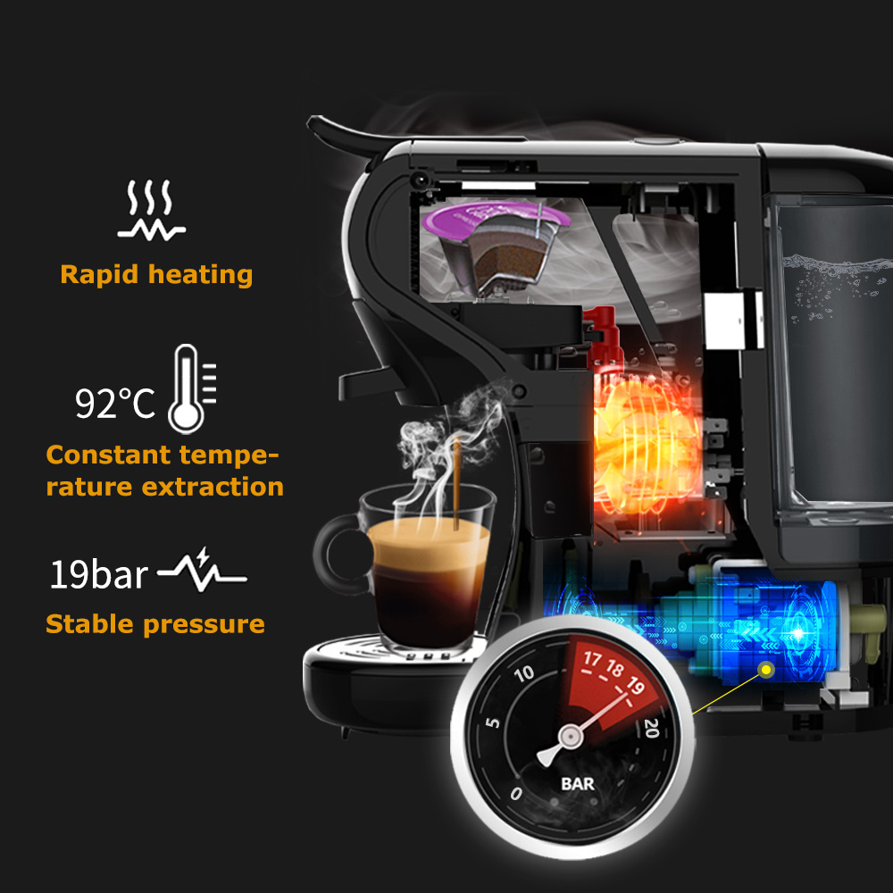 HiBREW 20 bar 4 in 1 automatic coffee machine  espresso coffee maker  Multi Capsule Coffee Brewer